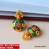Colgante de Trébol de Cuatro Hojas de Bambú Cristalino Cubierto Imitación Jade Mariposa Colorida Accesorios para Pulsera Collar Cuerda Roja Colgante