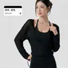 Top de Yoga Sexy de Escote Profundo para Mujer, Suéter Holgado de Ropa Exterior para Fitness, Top Deportivo Ligero Transpirable de Manga Larga