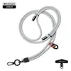 Nuevo cordón para teléfono móvil 6MM resistente para colgar en el cuello ajustable para exteriores anti-pérdida delicada cuerda trenzada para muñeca negra