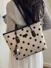 Bolsa Tote de Bolinhas Shuai Mi Home para Mulheres 2026 Nova Grande Capacidade Luxo Leve Nicho Bolsa de Ombro Casual Bolsa para o Dia a Dia