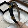 Nova headband de couro de estrela de cinco pontas de borda estreita Dongdaemun Coreia do Sul moda INS headband para lavar o rosto cocar versátil para sair