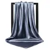 Lenço de seda 90 cetim, best-seller transfronteiriço, lenço quadrado liso de cor única de seda artificial, lenço profissional de comissário de bordo, lenço de seda longo