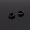 Aretes de hebilla de arena esmerilados para hombre y mujer, aretes de acero inoxidable negros, aretes cóncavos-convexos de acero de titanio pulidos a mano