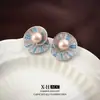 Pendientes de Perla de Caracola Espiral Europeos y Americanos Chapados en Oro Real Pendientes de Diseño Único Nicho Pendientes Elegantes de Alta Lujo para Mujeres