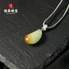 Colgante de Jade Dongling de Material Antiguo Hetiano Natural, Verde Esmeralda, Brillante y Luminoso, Adorno de Jadeíta Pacífico, Regalo para Parejas, Collar de Lujo Ligero