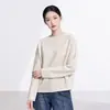Blusa de tricô casual de outono, versátil, de corte solto com ombros caídos e mangas morcego, modeladora e elegante, versátil, estilo Issey Miyake