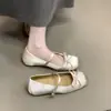 Zapatos Mary Jane de ballet estilo coreano con lazo de satén y tacón oculto, nueva colección 2026, con diseño de una sola tira para un look juvenil