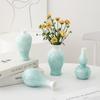 Jarrón de Cerámica con Esmalte de Cristal Chino Shumen para Flores Secas Lujo Accesible Decoración de Sala de Estar de Gama Alta Adornos para Arreglos Florales Hidropónicos