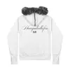 Sudadera con capucha y cremallera, de borde crudo desgastado, con estampado de letras góticas en cursiva, bolsillos dobles con cremallera, chaqueta cárdigan corta