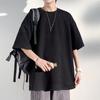 Camiseta de manga curta Heavy Waffles para meninos, moda verão, marca solta, tamanho grande, meia manga, roupas para homens