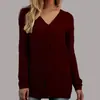 2026 Novo Estilo Gola V Elegante Malha para o Trabalho Suéter Feminino de Manga Longa Estilo Europeu e Americano Transfronteiriço