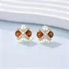 Aretes de Perla de Agua Dulce Natural para Mujer Ojo de Tigre Adornos de Oreja Retro Triángulo Lujo Ligero Nicho Sensación de Alta Gama Pendientes Venta al por Mayor