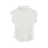 Camiseta Rosa de Manga Curta Roupa de Verão Feminina Fina Sexy Estilo Puro Dopamina Wear Gola Média Sem Mangas Top