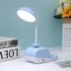 Nueva Lámpara de Escritorio LED de Dibujos Animados Dormitorio de Estudiantes Lámpara de Noche USB Recargable Lámpara de Escritorio para Aprendizaje Infantil Protección Ocular