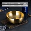 Tazón de Acero Inoxidable de Doble Capa para Fideos Fríos Estilo Coreano Dorado Cibernético Celebrado Polvo de Caracol Corea del Sur Fideos de Arroz Mixtos Aislado del Calor Tazón Grande para Sopa de Arroz Mixto