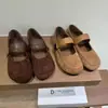 Mary Jane Estilo Francés 2025 Correa Única Elegantes Gamuza Hermoso Modelo Nuevo Cómodos Zapatos Planos de Suela Blanda para Mujer