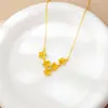 Collar Étnico Floral Estilo Chino para Clavícula de Mujer, Collar Antiguo de Flor Cepillada Dorada con un Sentido de Diseño Que Dura Mucho Tiempo