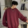 Moletom casual masculino versátil de manga comprida atacado de fábrica moderno para jovens com gola redonda moda outdoor cor sólida top
