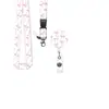 Nuevo Estilo Portabadge Retráctil de Epoxi, Portatarjeta de Identificación con Forma de Corazón, Cordón de Poliéster, Clip para Documentos, Regalo de Oficina para el Día de San Valentín