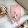 Leggings de Algodón para Niñas, Pantalones Lisos Nuevos de Primavera y Otoño, Pantalones Versátiles Dulces Estilo Coreano Color Caramelo Ajustados para Niños Pequeños