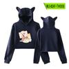 Sudadera de Ombligo Descubierto Periférico de Animación Clannad de la Familia de Tuanzi Sudadera de Otoño con Orejas de Gato Ropa Deportiva para Mujer