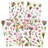 Paquete de Pegatinas Tulipán Floral Transparente Elegante PET Flores de Plantas Realistas Impermeables Decorativas Material para Diario Pegatinas