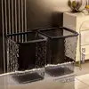 Inodoro de alta gama gran capacidad cubo nuevo lujo ligero 2025 cubo de basura doméstico dormitorio sala de estar cocina transparente
