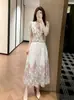 Vestido de Renda Estilo Francês Inspirado em Chanel Moda 2026, Conjunto de Vestido Elegante de Luxo Leve Estilo Francês