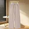 Pantalones rectos de pierna ancha, ajustados y de alta gama para mujer, nuevo estilo primavera y otoño 2026, pantalones largos versátiles y de moda para mujeres de mediana edad y mayores