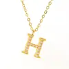 En Stock al por Mayor Colgante Alfabeto de 26 Letras con Diamantes de Acero Inoxidable Europeo y Americano Cadena para Clavícula Collar de Acero de Titanio para Mujeres