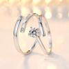 Anillos de Estilo Europeo y Americano para Hombres y Mujeres, Anillos Ajustables de Pareja con Circonita de Cuatro Garras, Anillos de Estilo Coreano, Regalo de San Valentín