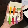 Lindos y divertidos pasadores con forma de verdura, pinzas de pico de pato originales para el flequillo de las niñas, pinzas laterales versátiles y modernas con temática de comida de dibujos animados
