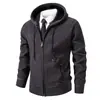 Cardigan de Punto con Capucha y Cremallera a Cuadros para Hombre Otoño Invierno Sudadera Gruesa con Forro de Terciopelo Múltiples Colores en Stock Venta al por Mayor