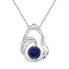 Collar de Plata de Ley S925 Transfronterizo Europeo y Americano con Colgante Hueco de Gota de Agua con Piedra de Nacimiento Doce, Moda Versátil de Nicho en Amazon