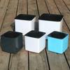 Nuevo macetero cuadrado perezoso extra grande de resina plástica verde creativo con cuenco de absorción automática ventas directas de fábrica