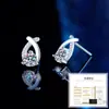 Pendientes de Plata de Ley S925 con Moissanita de 40 Puntos Lujo Accesible Pendientes de Princesa Sirena Ropa de Trabajo Elegante Diseño Entrelazado Pendientes para Mujer