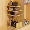 Estante de almacenamiento de bolsas en la parte superior del mueble de entrada, estante de niveles, almacenamiento de bolsos de mano y mochilas para el hogar, almacenamiento conveniente para artículos cotidianos