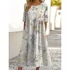 26 Novos Produtos Transfronteiriços Temu Amazon Aliexpress Moda Estampa Digital Vestido Feminino Soltinho Fábrica de Origem