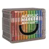 Set de Marcadores Acrílicos Ámbar Cristalino de Color Verdadero con Punta Suave, No Transparentes, Colores Apilables, para Dibujo Artístico Infantil y Estudiantil