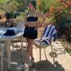 Traje de baño Sexy Estilo Coreano para Mujer Tubo Dividido Vacaciones en la Costa Estilo Ins Tres Piezas Estilo Falda Bikini para Aguas Termales