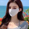 Mascarilla de protección solar sin costuras de seda de hielo de verano, mascarilla tridimensional, pequeña, ajustable, para colgar en la oreja, con esquinas para los ojos