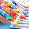 Clip triangular transparente, clip de esquina, carpeta para hojas de examen, artefacto para guardar y organizar hojas de examen de estudiantes de primaria, carpeta de papelería