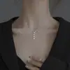 Colar com Pingente de Estrela Brilhante e Franja Feminino Acessível Luxo High-End Coreano Exquisito Zircônia Pingente de Estrela de Cinco Pontas Corrente Clavícula Joia