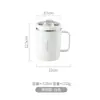 Caneca Térmica de Aço Inoxidável 304, Copo de Beber Estudante de Aparência Sofisticada com Alça e Tampa, Copo de Água de Grande Capacidade