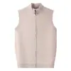Colete Cardigan Masculino de Tricô Grosso com Zíper e Gola Alta de Caxemira Outono Inverno Simples de Lã Leve Luxo