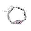 Pulsera Colgante Cuadrada Corazón Flor de Zircón Set Versátil de Lujo Ligero Nicho Joyería Exquisita de Moda para Mujeres con un Toque de Alta Gama