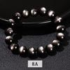 Pulsera de Obsidiana Plateada Ojos Naturales 8A de Jingdong Jewelry Pulsera de Cuentas Redondas de una Sola Vuelta para Hombre y Mujer de Personalidad Simple Venta al por Mayor