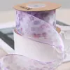 Cinta de hilo de rizo floral pequeño de verano, accesorios para el cabello, regalo DIY, embalaje de flores, zapatos, lazo de flor, cinturón de hilo de nieve estampado