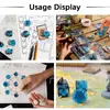 Nuevo Juego Multiacabado de Dungeons and Dragons Set de 7 Piezas de Cristal Marino Azul Gema Dnd Dados