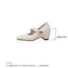 No cansan los pies~ Zapatos Mary Jane retro franceses que aumentan la altura 9 cm para mujer, nuevo estilo de otoño, elegantes y adecuados para ir al trabajo, zapatos de tacón alto poco profundos de un solo color